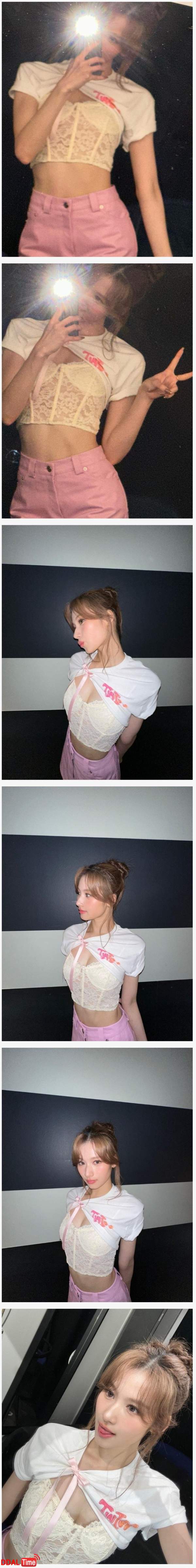 오늘자 ㅎㄷㄷ한 의상 입은 사나 이미지 #1