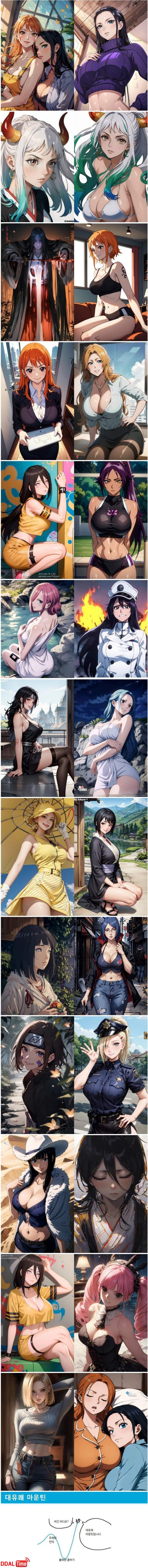 유명 애니 & 만화 여캐 망가 버전 이미지 #1