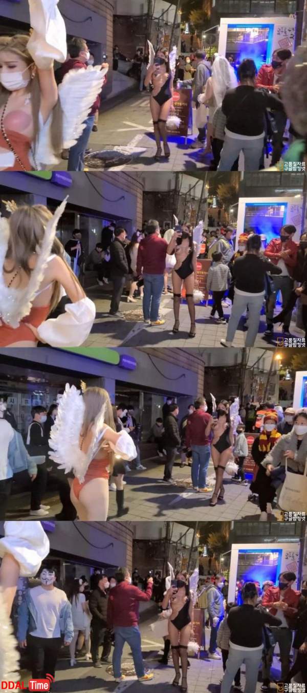 진짜 헐벗고 돌아다니는 할로윈 코스프레녀 이미지 #1