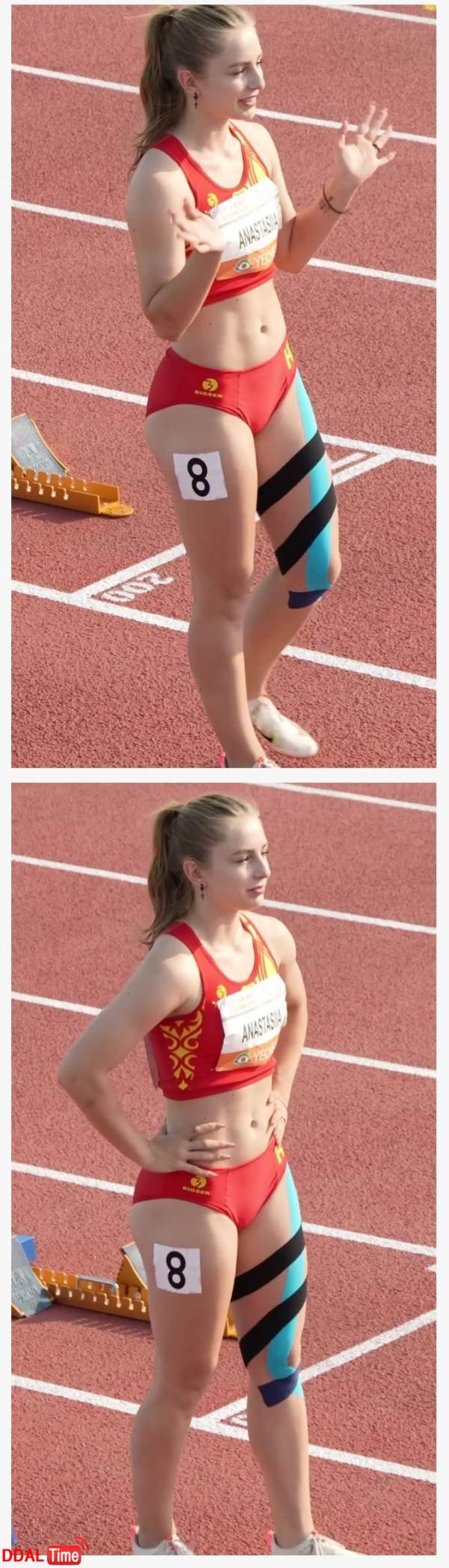 머리부터 발끝까지 완벽한 여자 육상선수 이미지 #1